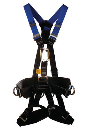 Fall arrest harness + positioning